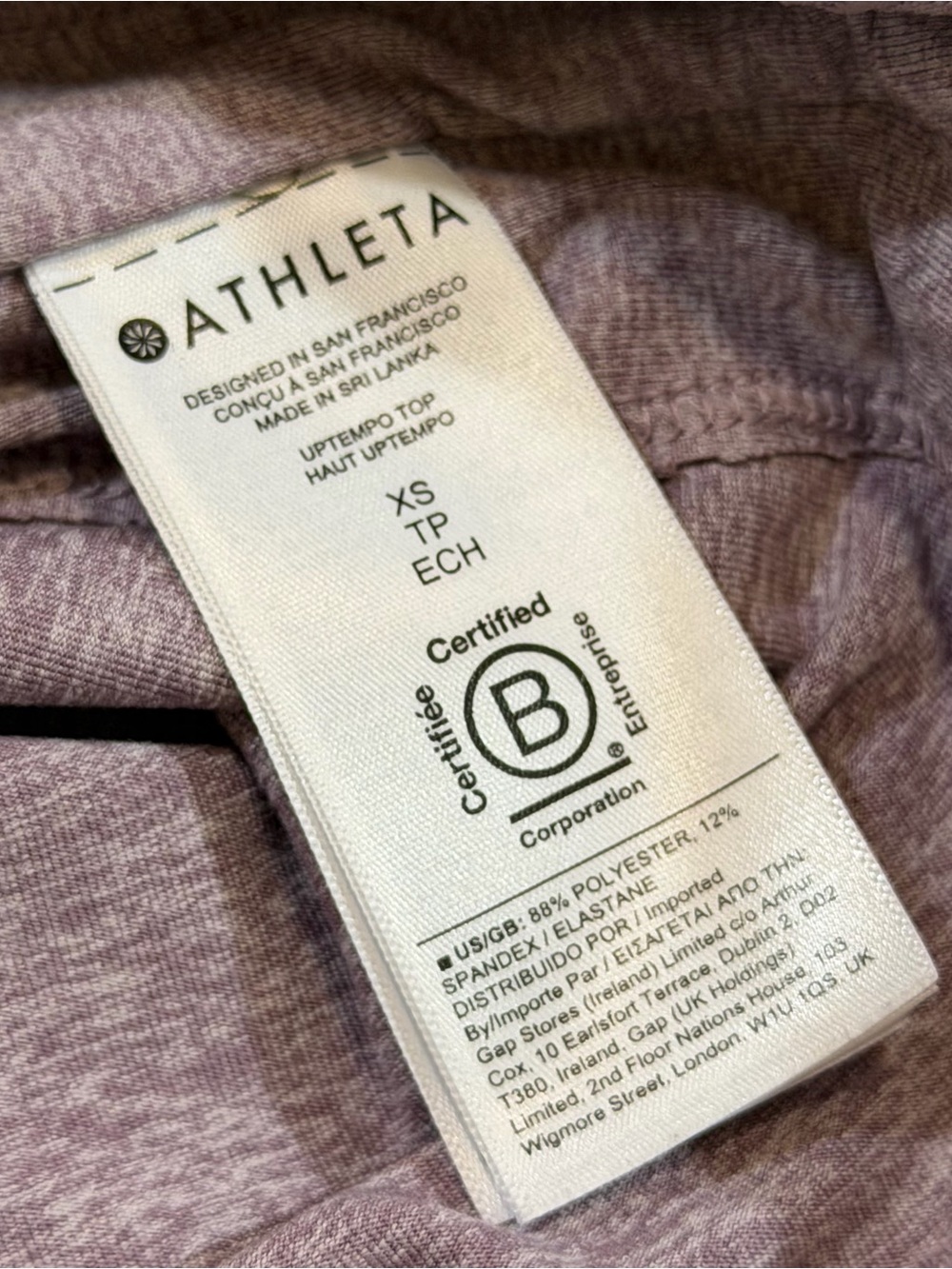 Athleta Uptempo long-sleeve top Sweatshirt heathered purple - Picture 7 of 7